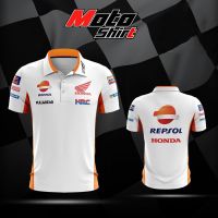 MOTOSHIRT HONDA Black red and blue polo shirt casual racing suit（Contact the seller, free customization）