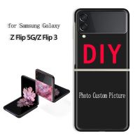 เคสโทรศัพท์ DIY แบบกำหนดเองสำหรับ Samsung Galaxy Z Flip 3 5G สีดำฝาปิดโทรศัพท์มือถือแข็ง Z เคส Flip3 PC