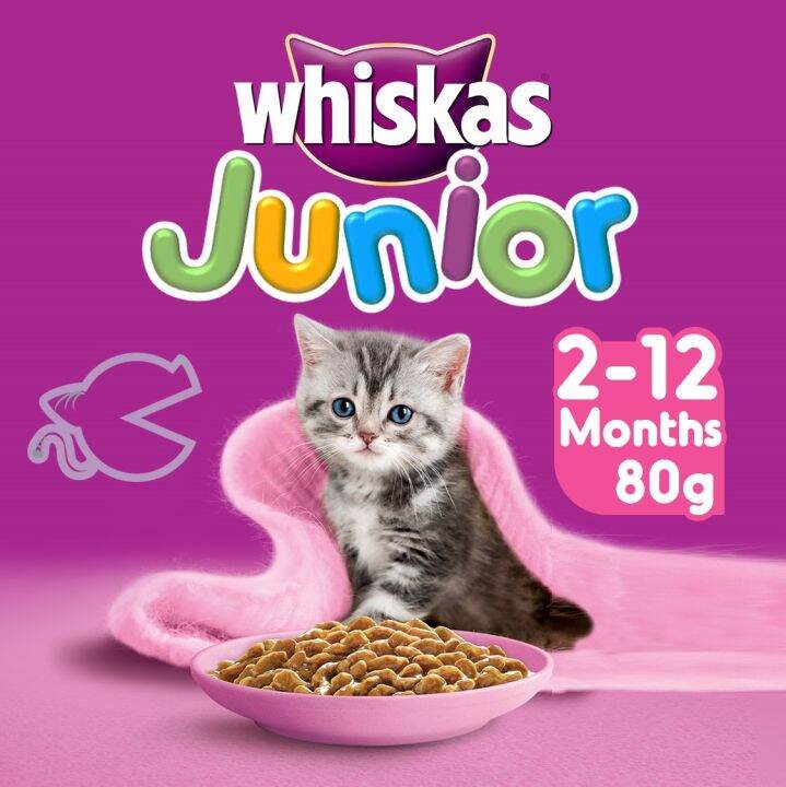WHISKAS JUNIOR KITTEN FOOD FOR 212 MONTHS 80G POUCH Lazada PH