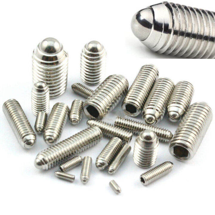 5/10pcs 304 Stainless Steel Thread Hexagonal Spring Ball Plunger Screw