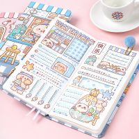 A6 Cute Anime Cartoon Agenda Planner Notebooks for Girls Diary Weekly Monthly Planner Grid Paper School Supplies Mini Notepads
