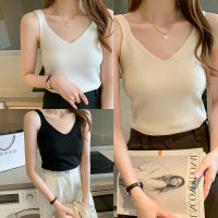 พร้อมส่ง เสื้อครอปกล้ามสายเดี่ยวลำลองใส่สบายเนื้อผ้าฝ้ายคอตตอน