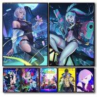 Cyberpunk Edgerunners โปสเตอร์ Lucy Pack อะนิเมะตกแต่งสุนทรียศาสตร์สาว Wall Art Manga Gamer Kawaii Room Decor