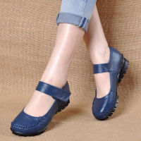 Japanese School Uniform Shoes Women Flats Mary Jane Shoes With Hook Loop Ladies Leather Flat Shoes Black Loafers Nurse Shoes