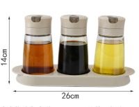 3Pcs Auto Flip Olive Oil Dispenser Bottle Set Leakproof Condiment Container With Automatic Cap and Stopper for Kitchen Cooking