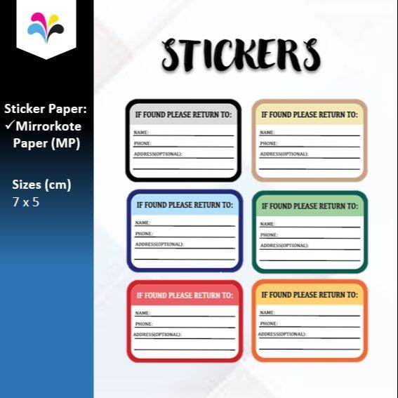 Personal information sticker name phone address return tag label ...