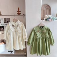 ZZOOI 2022 Fashion Classical Kids Girls Dress Long Sleeve Cotton Princess Fall Dress for Toddler Girl Clothes Autumn Flower Dress