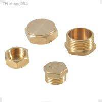 Brass 1/2 3/4 Inch Thread Plug End Lock Nut Water Stop Copper Plug Inner Wire Copper Nut Globe Valve Cap Tube 1pcs