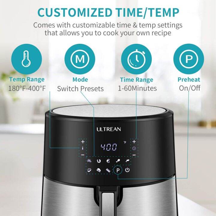 Quart Air Fryer, Hot Airfryer XL Oven Oilless Cooker With 8 Presets, LCD Digital Touch Screen