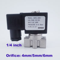 GOGO 2 Way SS304 Water Solenoid Valve ปกติปิด G14 "AC220V Orifice 4Mm5Mm6Mm SPU Zero Pressure Start 0-4bar1bar 0.5bar