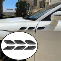 6Pcs Chrome Carbon 3D Car Side Fender Air Vent Hood Scoop Outlet Decorative Modification For BMW For Honda For V W.