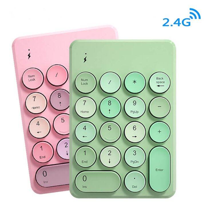 Wireless Number Pad 2.4GHz Wireless Numeric Keypad Retro Style Round ...