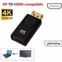 4K DisplayPort To HDMI Adapter Converter พอร์ตแสดงผล DP ชายหญิง HD TV Cable Adapter เสียงสำหรับ PC TV