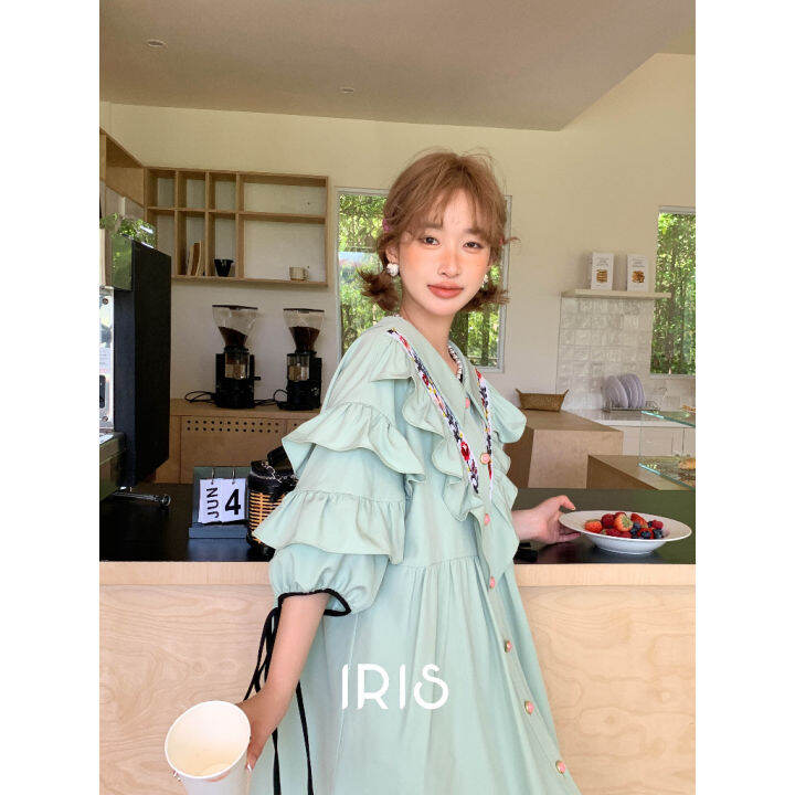 พร้อมส่ง-สินค้าลิขสิทธิ์แท้-iris-boutique-id2023k206-vanilla-ice-cream-dress-ชุดเดรสยาว-เดรส