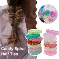 Korean Style Gradient Color Elastic Head Rope Boxed Ring Transparent Phone Hair Candy Cord Hair Jewelry Color T6O2