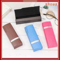 SHOUS Unisex ลายไม้ สี่เหลี่ยมผืนผ้า อุปกรณ์เสริมแว่นตา กล่องแว่นตา เคสแว่น ป้องกันแว่นตา