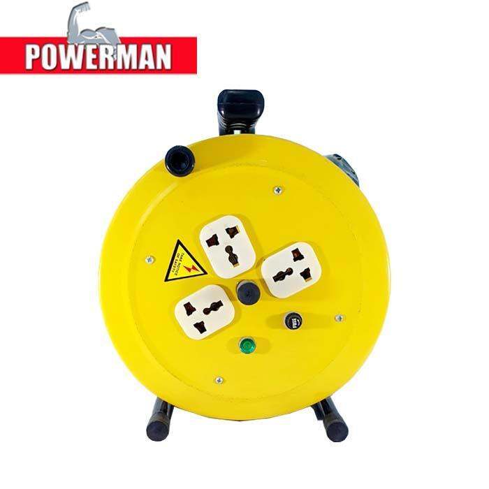 PROFESSIONAL ELECTRIC EXTENSION CABLE REEL with 3 GANG SOCKET 25 METER
