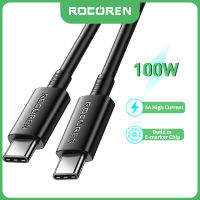 Rocoren USB PD100W C To Type C สาย USBC ชาร์จเร็วสายชาร์จ USB-C 5A TypeC สายเคเบิลสำหรับ Macbook Samsung POCO