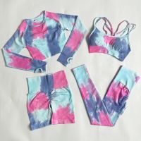 【YD】 Set Seamless Gym Sport Clothing Leggings Female Tracksuit Workout Shirts Crop Top