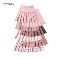 Summer Women Pleated Skirts High Waist Female Plaid Mini Skirt Sweet Cute Ladies Girls Dance Skirt Preppy Style Pleated Skirts