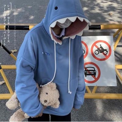 ▣ เสื้อกันหนาว ผ้าฟลีซ แบบนิ่ม ทรงหลวม ลายฉลามน่ารัก สไตล์ญี่ปุ่น สําหรับเด็กผู้หญิง 2023 TF1