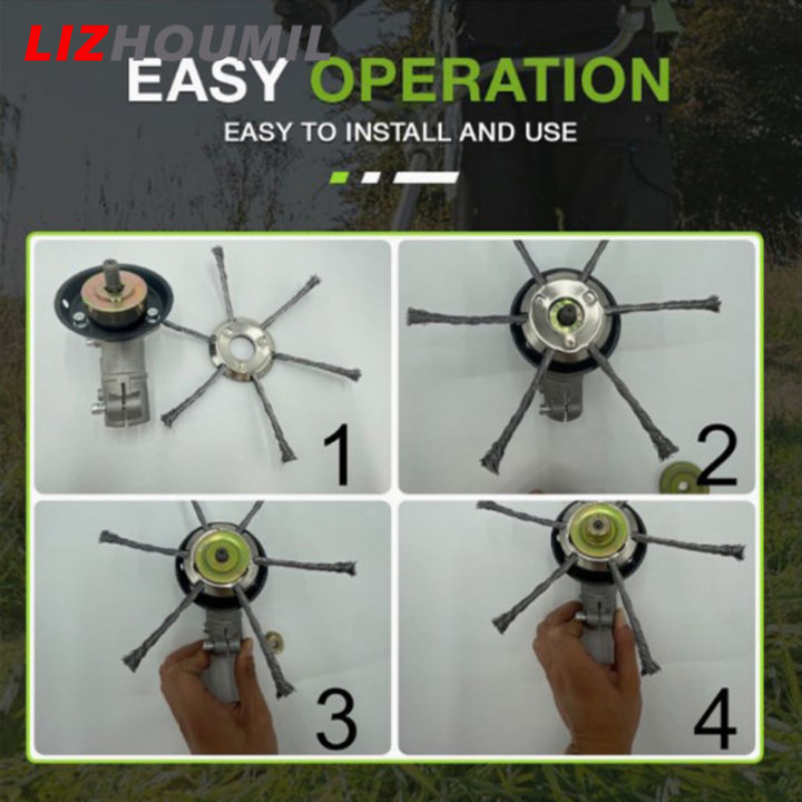 lizhoumil-หัวเครื่องตัดหญ้า6นิ้วลวด-หัวตัดหญ้าแท่งเจาะหูอเนกประสงค์อุปกรณ์กำจัดมอส