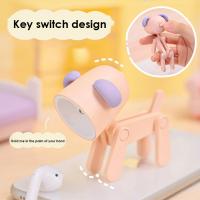 Mini Light Table Lamp Room Decor Foldable Cute Pet Lights Holiday Gifts Kawaii Dog And Deer Shape Cartoon Lamp Nightlight Mini