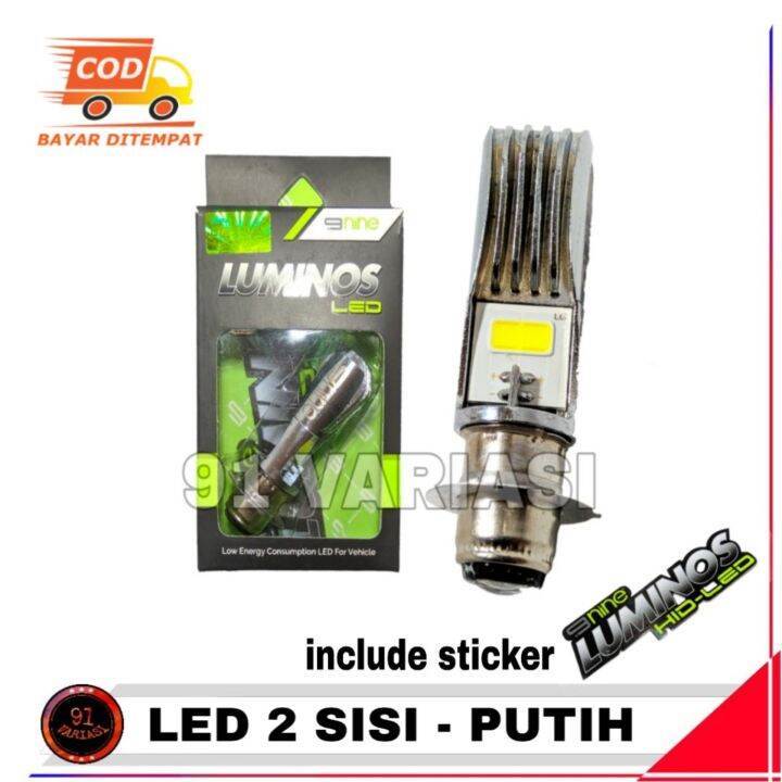 Lampu Led Motor Beat LUMINOS 2 Sisi Warna Putih - Led Motor Depan ...