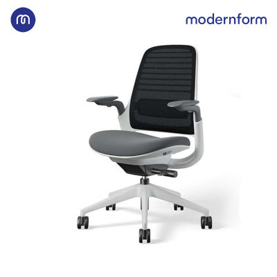 Modernform เก้าอี้ Steelcase ergonomic รุ่น Series1 พนักพิงกลาง สีดำ เบาะสีเทา  เก้าอี้เพื่อสุขภาพ เก้าอี้สำนักงาน