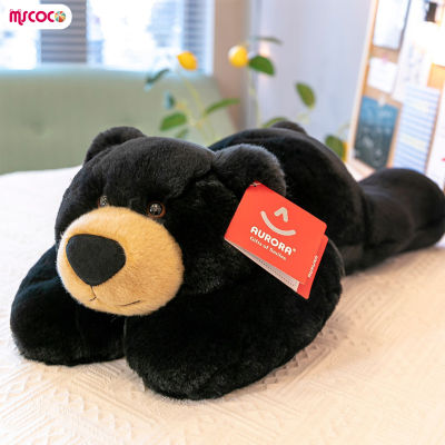 MSCOCO ตุ๊กตาตุ๊กตาหนานุ่มหมีสีน้ำตาลน่ารักกันยับวัสดุผ้ากำมะหยี่เหมาะสำหรับตกแต่งห้องนอนสำนักงานบ้าน