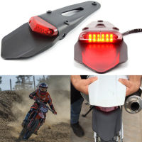 Motorcycle Rear Fender Tail Light Dirt Bike 12V LED Taillight ke Stop License Plate Lamp For Trail Supermoto Motocross Enduro