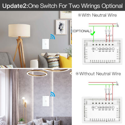 ZigBee Wall Touch Smart Light Switch With NeutralNo Neutral,No Capacitor Smart LifeTuya 23 Way Control compatible AlexaGoogle