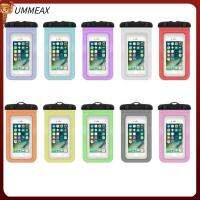 UMMEAX 2PCS 10สี เคสคลุมโทรศัพท์มือถือ สี่เหลี่ยมสี่เหลี่ยม พีวีซีพีวีซี ที่ยึดป้องกันโทรศัพท์ แฟชั่นสำหรับผู้หญิง ถุงกันน้ำใต้น้ำ กีฬาน้ำกีฬา