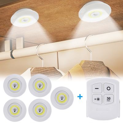 【CC】 Under Counter Lights COB Puck Battery Powered with for Cabinet Closet Bedroom Lighting