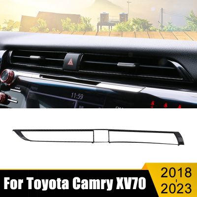 HOT LOZKLHWKLGHWH 576[ร้อน W] อุปกรณ์เสริมในรถยนต์สำหรับ Toyota Camry 70 XV70 2018 2019 2020 ABS ควบคุมกลางเครื่องปรับอากาศ Vent O Utlet จดจ้องปกสติกเกอร์