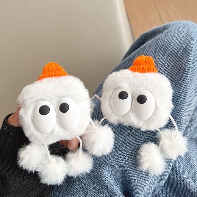 【CW】 New cartoon Big eyes doll plush to keep warm soft Earphone Airpods1 2 pro 2021 AirPods 3