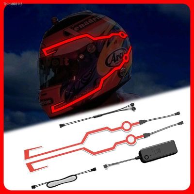 ❒✉ New Night Riding Motorcycle Helmet Cold Light Strip EL Waterproof Sticker LED Warning Lights Helmet Motor 4 Flashing Accessories