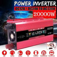 Universal Sine Wave ตัวแปลงแรงดันไฟฟ้า Dc12v เป็น Ac 220V รถอินเวอร์เตอร์พลังงานแสงอาทิตย์อินเวอร์เตอร์20000W Power Inverter อุปกรณ์เสริมในรถยนต์