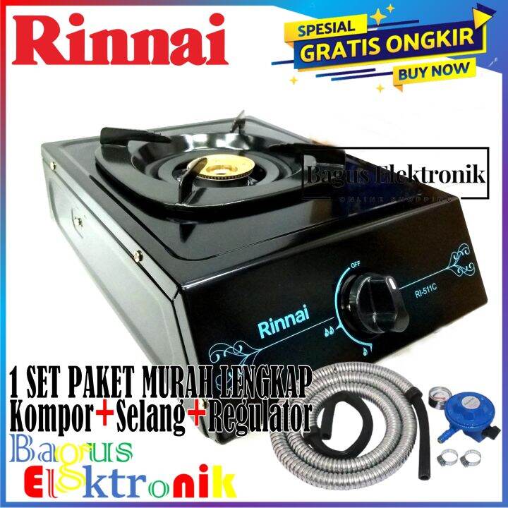 Rinnai Kompor gas 1 Tungku - Rinnai RI-511 C Kompor Gas Stove 1 Tungku RI  511 C / RI511 C / RI 511C + Free Selang dan Regulator SNI/kompor gas 1  tungku murah | Lazada Indonesia