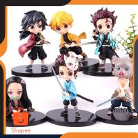 [คลังสินค้าพร้อม] 6ชิ้น/เซ็ตตุ๊กตาขยับแขนขาได้KIMETSUไม่มีYAIBAปีศาจNendoroidชุด | Wolvershop_MY