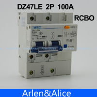 DZ47LE 2P 100A D type 400V~ 50HZ/60HZ Residual current Circuit breaker with over current and Leakage protection RCBO Electrical Circuitry Parts