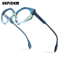 HEPIDEM กรอบแว่นตาแอซิเตตไล่ระดับสีของผู้ชาย H9333แว่นตาแว่นสายตาแว่นตาตาแมวดีไซน์เพชรแบบใหม่2023