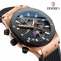 ---Fashion mens watch238814☍☃ CHENXI dawn multi-function watch true eye six male table calendar time phases of the moon on the quartz watch