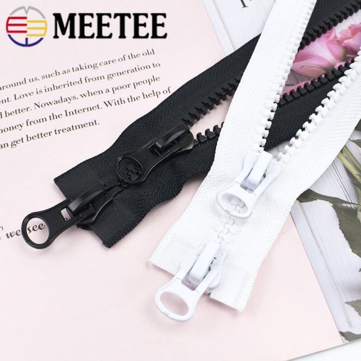 meetee-5-8-double-slider-resin-zipper-60-250cm-open-end-decorative-zip-repair-kit-down-jacket-coat-tent-diy-sewing-accessories-door-hardware-locks-f