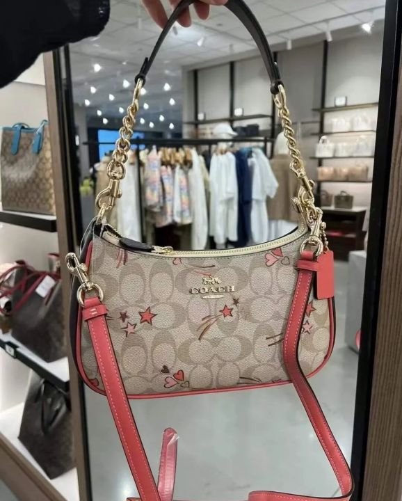 Coach Heart Crossbody in Signature Canvas with Heart and Star Print