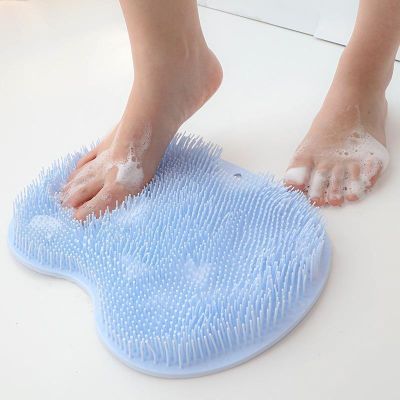 [hot]☍  Shower Foot   Back Scrubber Reusable Silicone Multifunction Sucker Wall Bathing