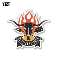 【cw】 YJZT 16.6CMx15.2CM Interesting BBQ Meat Fire Beer PVC Motorcycle Car Sticker 11 00731 ！