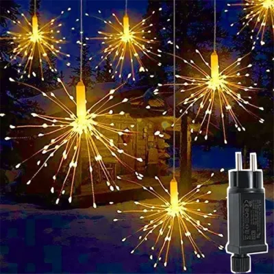 New 510 IN 1 EU Plug Hanging Starburst Fairy String Lights Outdoor Party Firework Lamps Christmas Twinkle Garden Lights Garland
