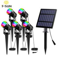 T-SUN RGB 5 Lamps Solar LED Light Outdoor IP65 Waterproof Solar Power Light For Garden Path Decoration Solar Light Outdoors