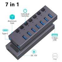 USB3.0 Splitter 7Port Charging Multi-Interface HUB with Switch